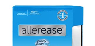 AllerEase Waterproof Mattress Protector- Queen Size Polyester Zip Allergy Protection Waterproof Quiet Cover