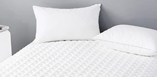 King Size Bamboo Mattress Protector, Breathable 3D Cooling Waterproof Mattress Pad Fits 18“ Deep Pocket Quilted Mattress Cover White