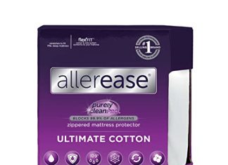 AllerEase Ultimate Mattress Protector- Queen Size 100% Cotton Zip Waterproof Temperature Balancing Cover