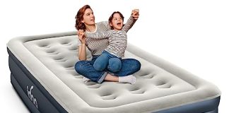 iDOO Luxury Twin Air Mattress with Built in Pump, 18" Raised Comfort Blow up Mattress, Inflatable Mattress for Camping, Guests & Home, Durable, Portable & Waterproof Air Bed, colchon inflable