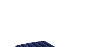 INTEX 64757E Dura-Beam Standard Downy Air Mattress: Fiber-Tech – Twin Size – 10in Bed Height – 300lb Weight Capacity – Pump Sold Separately Blue