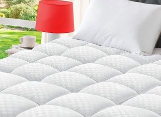 King Mattress Topper Pillow Top Extra Thick Cooling Quilted Mattress Pad Cover for Back Pain with 8-21 Inch Deep Pocket 3D Snow Down Alternative Fill - White